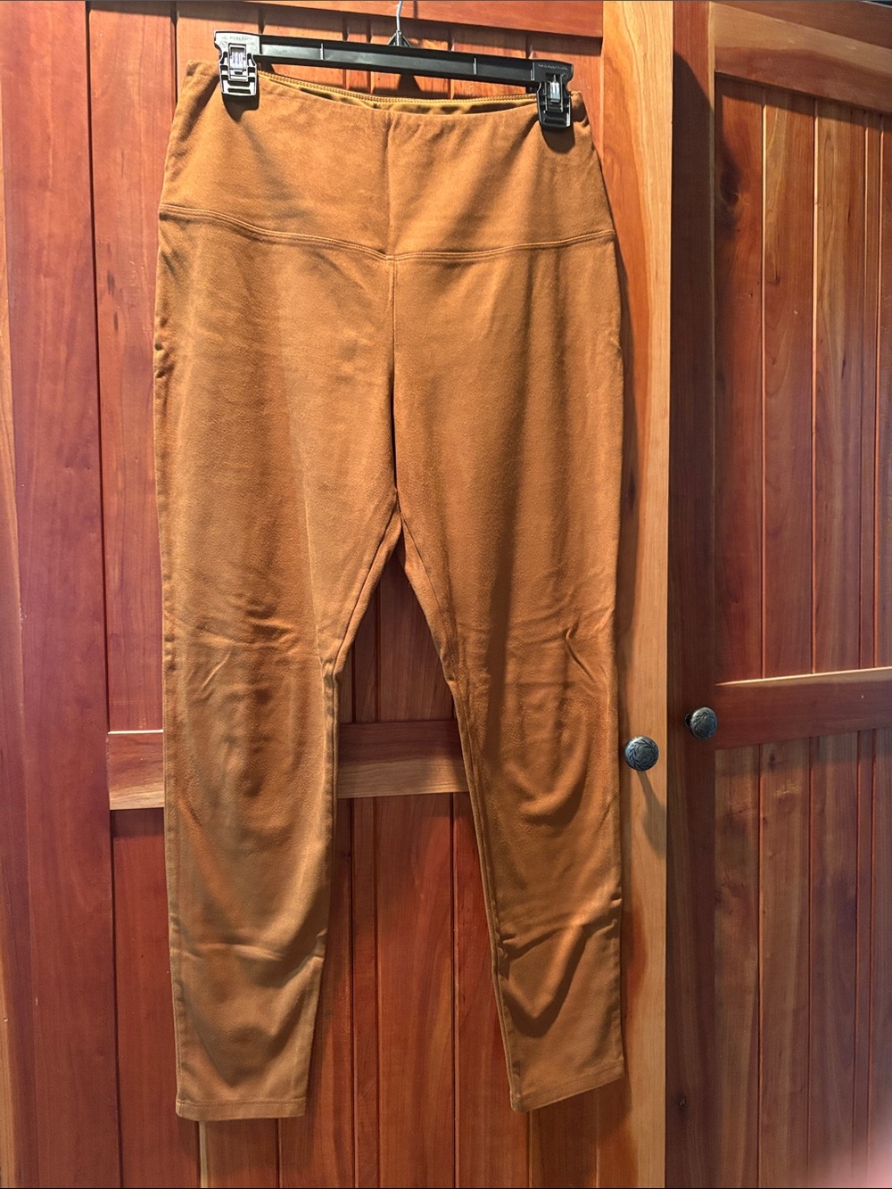 Faux Suede High-Waisted Golden “Timberland” Brown Leggings